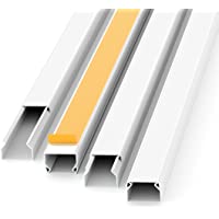 Canaleta autoadhesiva para cables (1 m- 10 unidades- 15 x 10 mm- pequeña)- 10 m- con cinta adhesiva de espuma- lista…